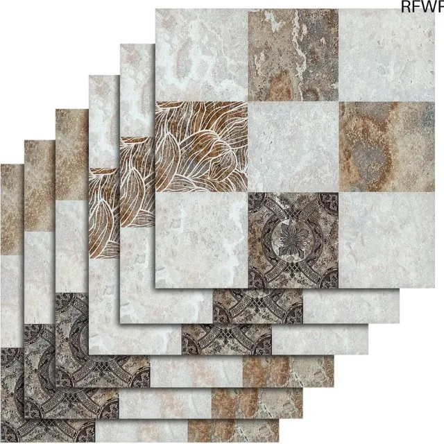 RFWR 30 Stuks Zelfklevende Marmer Tegelstickers - Waterdichte Wanddecoratie voor Keuken en Badkamer - 20x20 cm Multi color