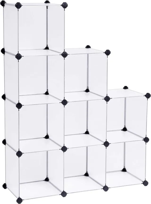 Songmics reksysteem Cube opbergen badregale schoenenrek sideboard commode Kledingkast opbergdoos Wit 96 x 96 x 31,5 cm lpc115s