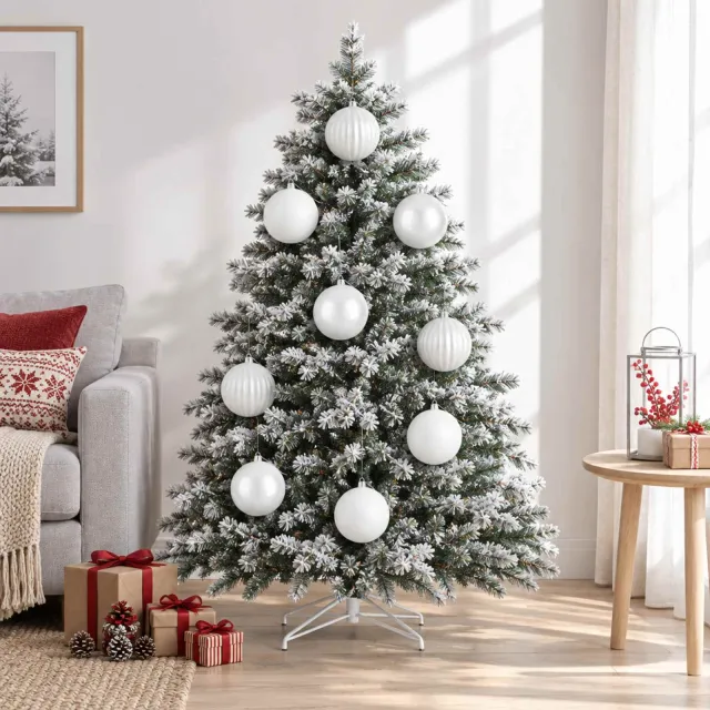 vidaXL Kerstballenset XXL 4 st Wit Dia. 20 cm Kunststof