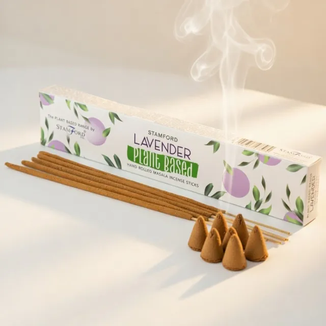 Stamford Set Wierookstokjes & Wierookkegels Lavendel - Premium Kwaliteit - Vegan wierook - Plantaardige wierookkegels nvt