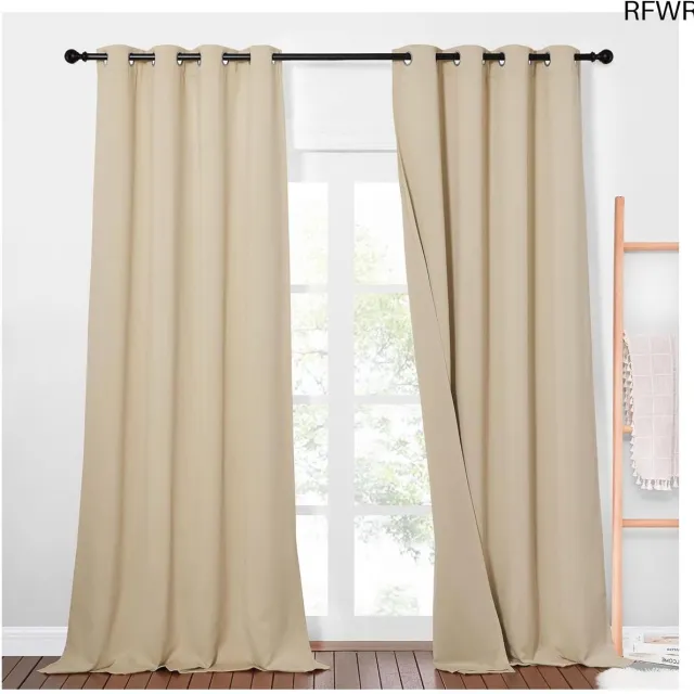 RFWR 100% Verduisterende Gordijnen voor Woonkamer en Slaapkamer - Akoestisch en Isolerend, 132x240cm, 2 Stuks Ondoorzichtig