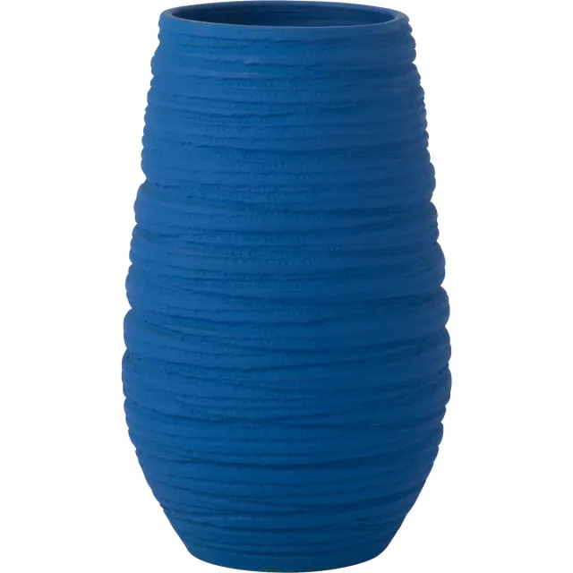 J-Line vaas Fiesta - keramiek - blauw - large - Ø 19 cm