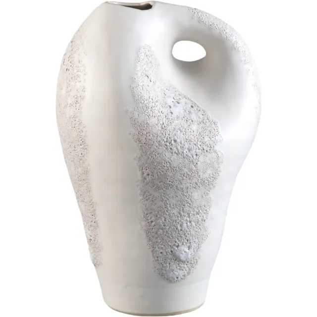 PTMD Dangelo White Ceramic Irregular Vase High Wit