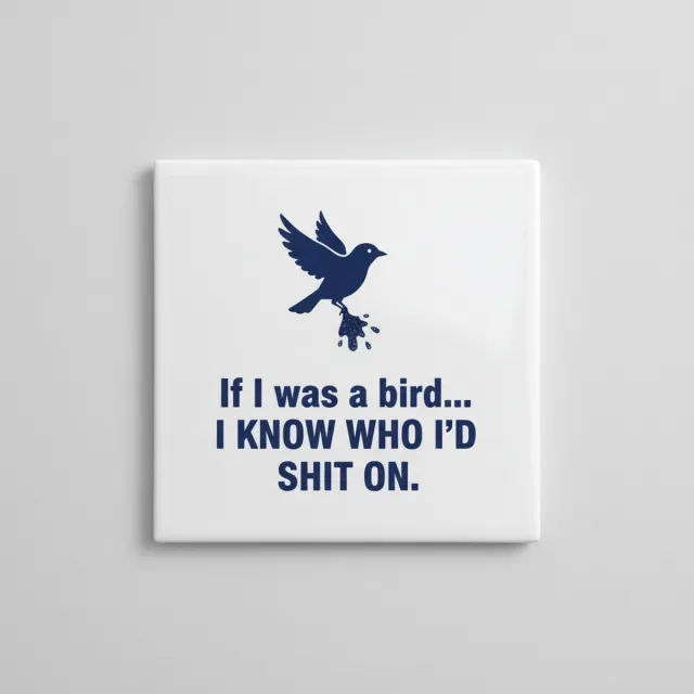 Nevolis If I Was a Bird Tegel 15×15 cm – Grappige Sarcastische Quote Keramische Wandtegel – Humoristisch Cadeau voor Vrienden & Collega’s Multi Color