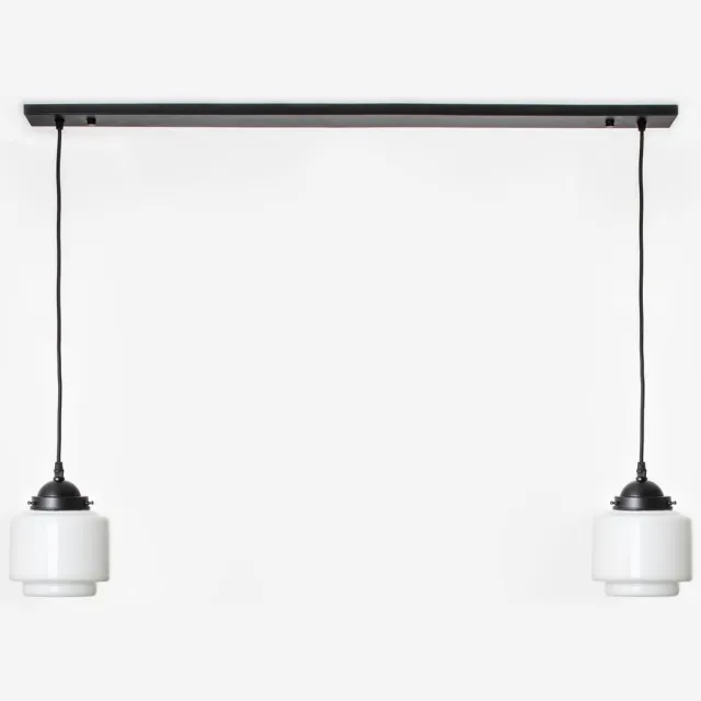 Coloured by Art 2 x Getrapte Cilinder Small lampen aan plafondbalk Moonlight - Art Deco Trade Wit