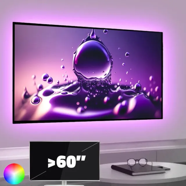 RexTech TV ledstrip USB - groter dan 60 inch - 4 strips - RGBWW - Inclusief IR afstandsbediening - Plug&Play - TV backlight led strip RGBWW - 4 strips