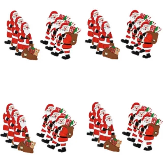 G. Wurm 24x stuks houten kersthangers kerstmannen 6 cm kerstornamenten - Kerstversiering ornamenten/kerstboomversiering Rood