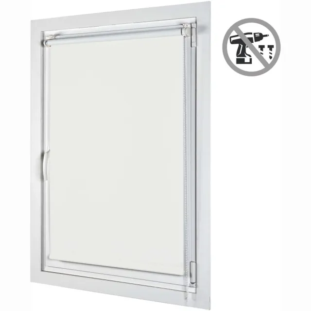 Storesdeco Opaco EasyFix rolgordijn, rolgordijnen zonder boren Wit 120x180 cm