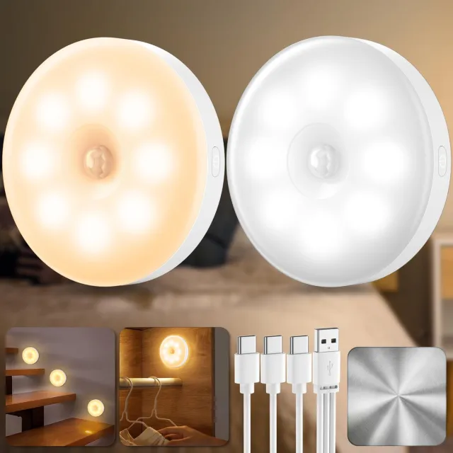 Ynkkvre Draadloze Ledlamp - Keukenverlichting - Wandlamp - Bewegingssensor licht - 3 meter bewegingsdetectie - Oplaadbaar via USB-C - Magnetische bevestiging - 3 installatiemethoden wit