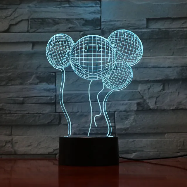 MC Living 3D Led Lamp Met Gravering - RGB 7 Kleuren - Ballonnen