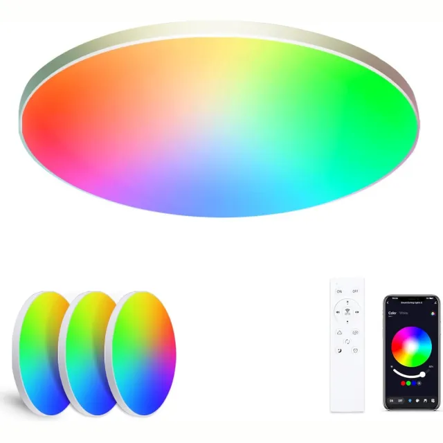 Oraymin 3x RGB LED Plafondlamp - Afstandsbediening - 24W 2400LM - Ø30cm Wit