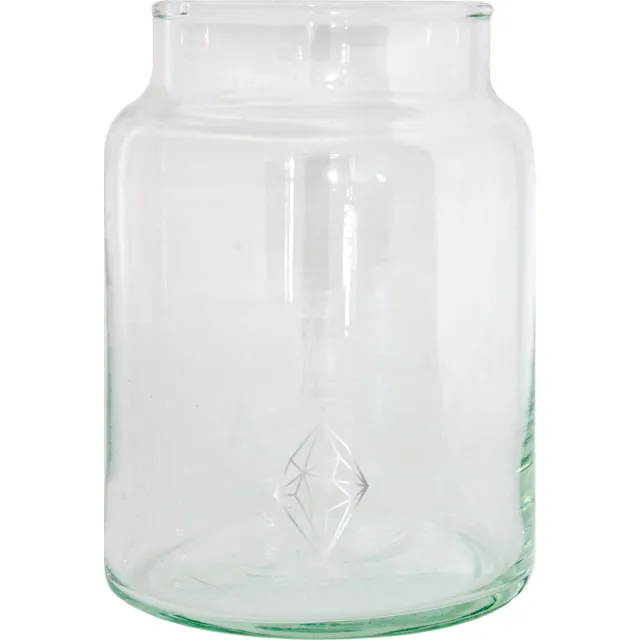 TAK Design Vaas Diamond M - Handgemaakt - Glas - Ø10 x 14 cm - Zilver