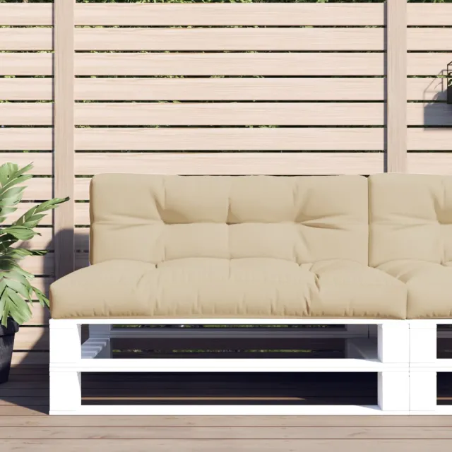 vidaXL Palletkussens 2 st stof beige