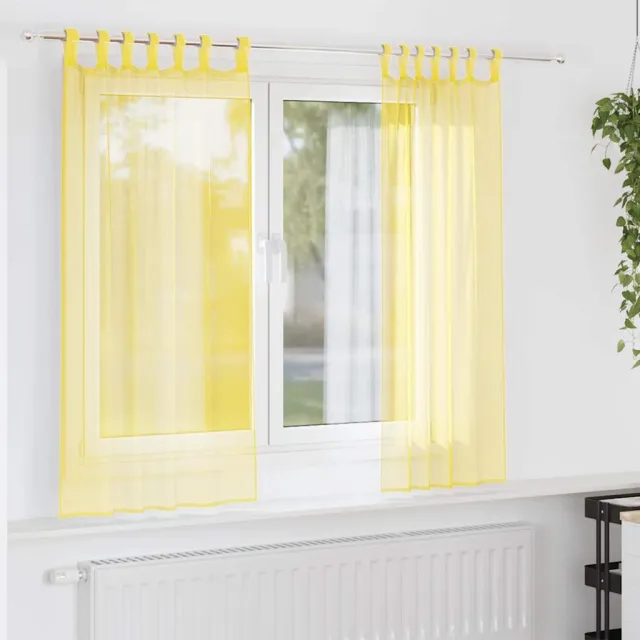 vidaXL Gordijnen met lussen 2 st 140x175 cm geel