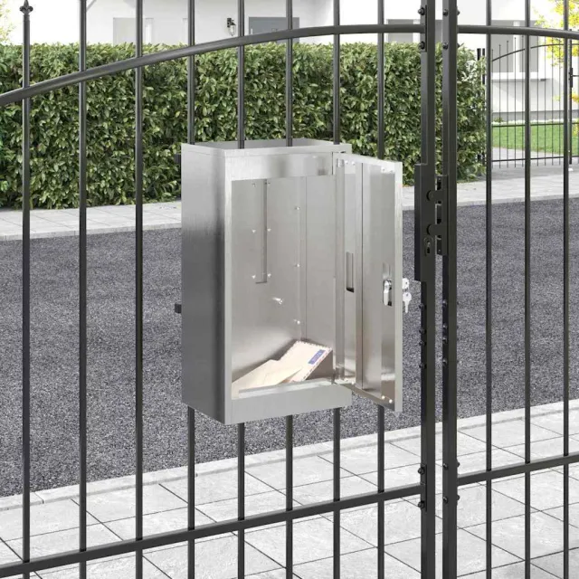 vidaXL Brievenbus met opslag Zilver 30 x 20 x 55 cm Roestvrij staal