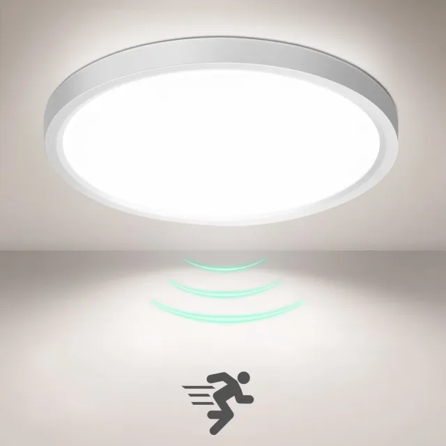 Oraymin LED Plafondlamp met Bewegingssensor 18W - Radar Sensor - 4000K - Ø23cm - Ultradun - Gang Keuken Kelder Wit