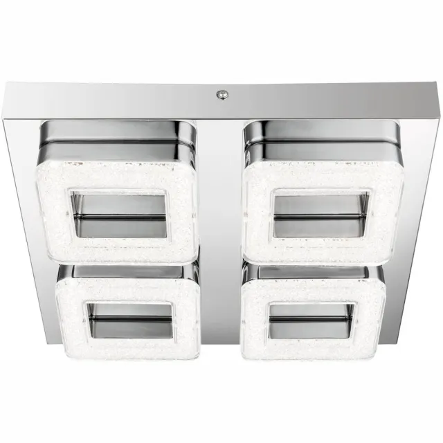 Globo Lighting LED plafondlamp Plafondlamp Woonkamerlamp Chroom helder 4000K 35,2W L 32 cm zilver