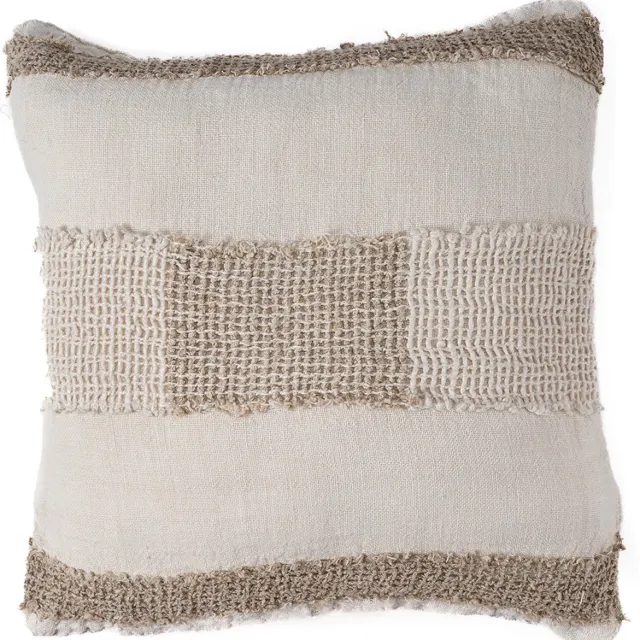 Bazar Bizar Antwerp The Linen Threads Cushion Cover - White Natural Wit