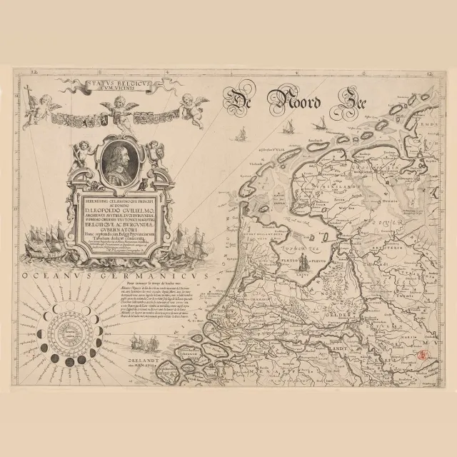 Esque Poster Historische Kaart Noordelijke Nederland – 1647 – Large 50x70 – Plattegrond - Educatief Losse Poster