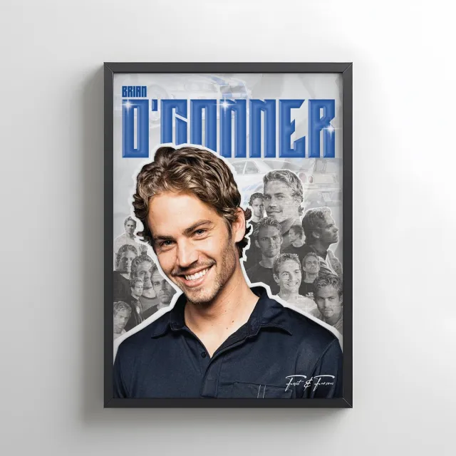 Lxry S.G.C Paul Walker/Brian O'conner/FastandFurious poster Blauw