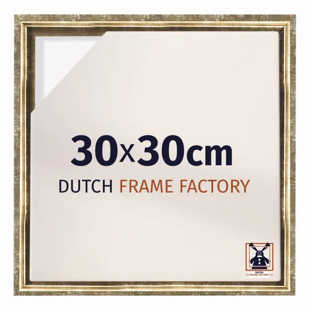 Dutch Frame Factory Baklijst 30x30 cm - Goud Antiek - Geschikt voor Canvasdoek - MDF Baklijst Lausanne