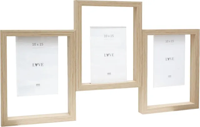 Deknudt Frames multifotolijst S68UB3 P3 - naturel mdf/kunststof - 3x 10x15