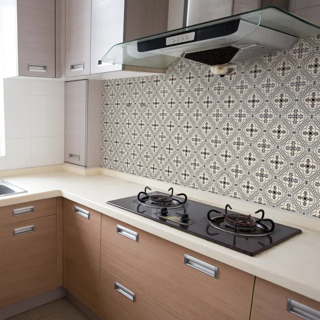 Ambiance Sticker Zelfklevende tegelmuurstickers voor keuken en badkamer - 60 cementtegelstickers, Azulejos Arita-stijl - 60 stickers, 15x15 cm Multi color