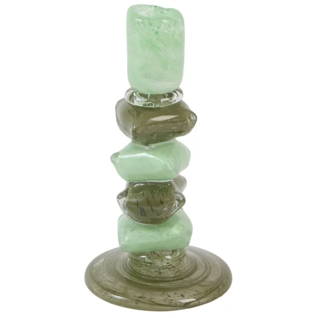 Light & Living glazen kandelaar ESTINA 11,5x23 cm - groen/donkergroen
