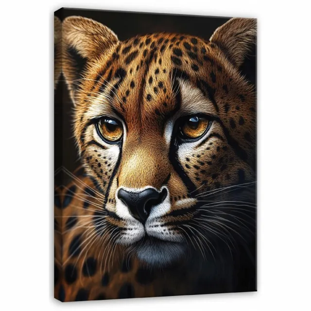 WALLARENA Canvas schilderij - 60x40 cm - 3D afbeelding van een jaguar voor slaapkamer, woonkamer, keuken multikleurig