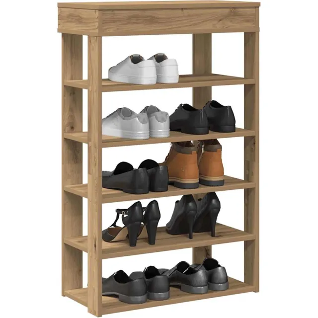 vidaXL Schoenenrek 60x30x98 cm bewerkt hout artisanaal eikenkleur Bruin