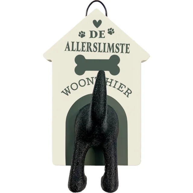 History& Heraldry Ltd Riemen kapstok honden -De aller slimste hond woont hier Creme