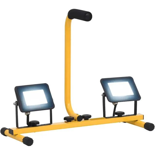 vidaXL Spotlight met handvat LED 2x20 W koudwit Zwart