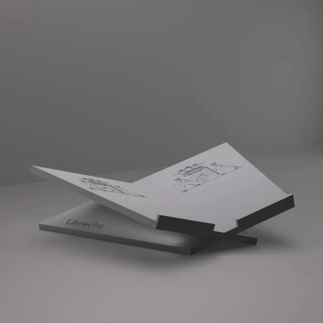 3d-gezellig Boekenstandaard Utrecht - Boekensteun - Boekenhouder - Book Holder - 37*25*10 cm - Grijs - 100% gerecycled PLA (bioplastic)