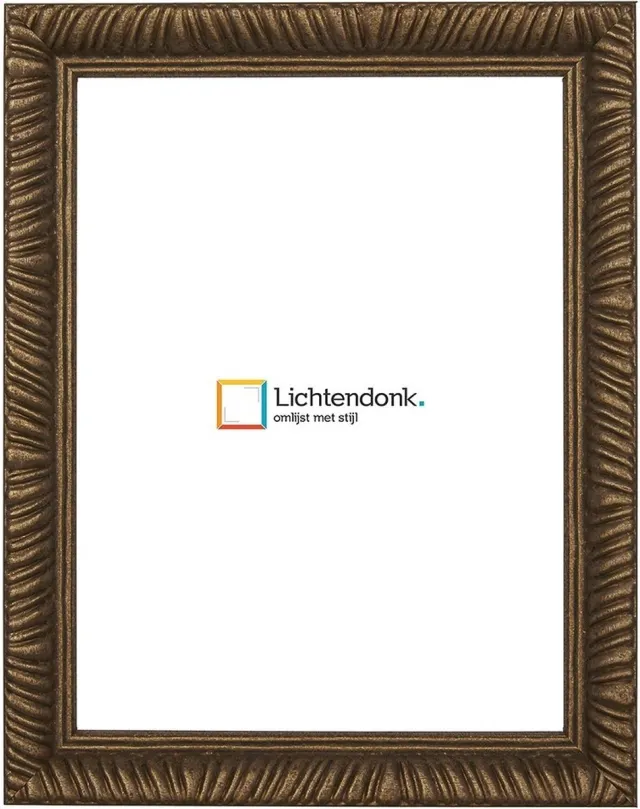 Lichtendonk Fotolijst Verouderd Goud - Barok - Fotomaat 10x15 - Ontspiegeld Glas - Art.nr. 215-628