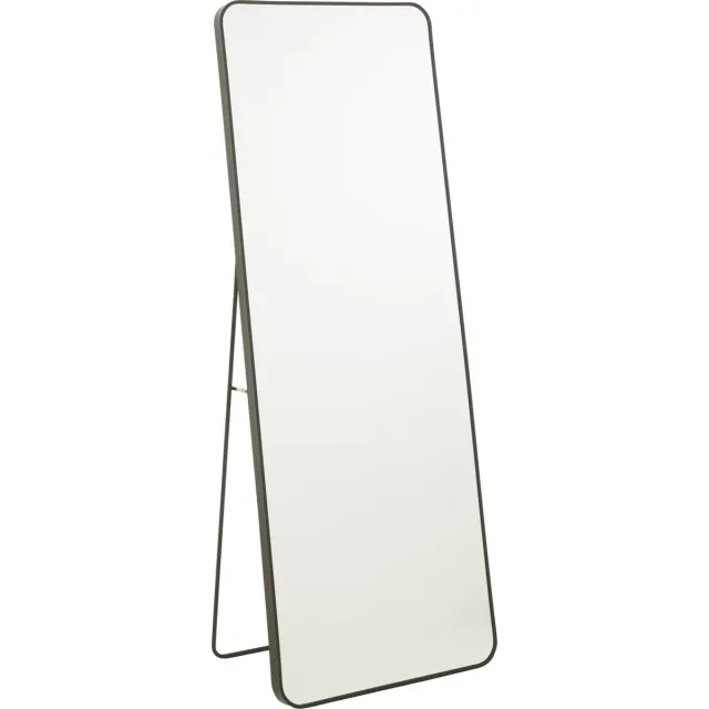 J-Line spiegel Op Voet Rechthoek - glas/metaal - zwart - 55 x 150 cm