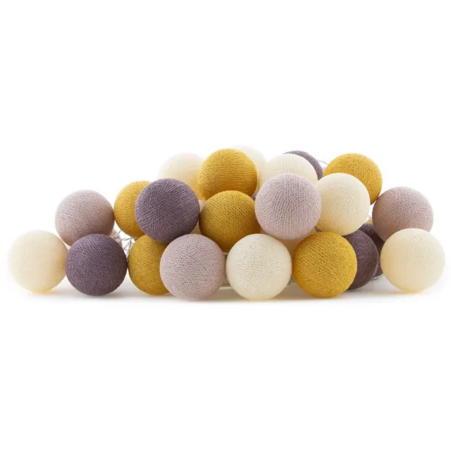 Cotton Ball Lights LED lichtslinger voor binnen - Handgemaakt en Fairtrade - 35 lampjes - Adore
