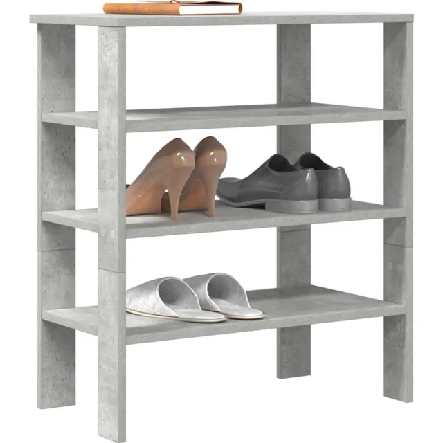 vidaXL Schoenenrek 61x32x70 cm bewerkt hout betongrijs