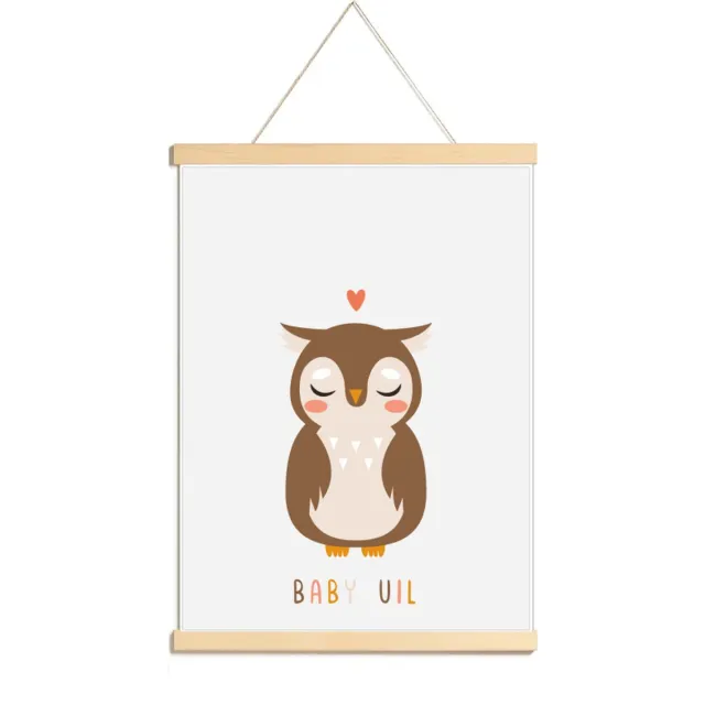 Happy Walls Babykamer Poster Canvas - Cute Uil - A3