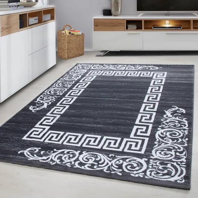 Ayyildiz Miami Vloerkleed – Grijs – Laagpolig met Barok Kader – 80x150 cm