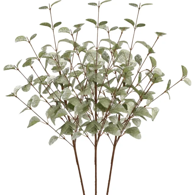 DK design Kunstbloem Eucalyptus tak Silk - 3x - 72 cm - groen - losse steel - Kunst zijdebloemen Jade groen