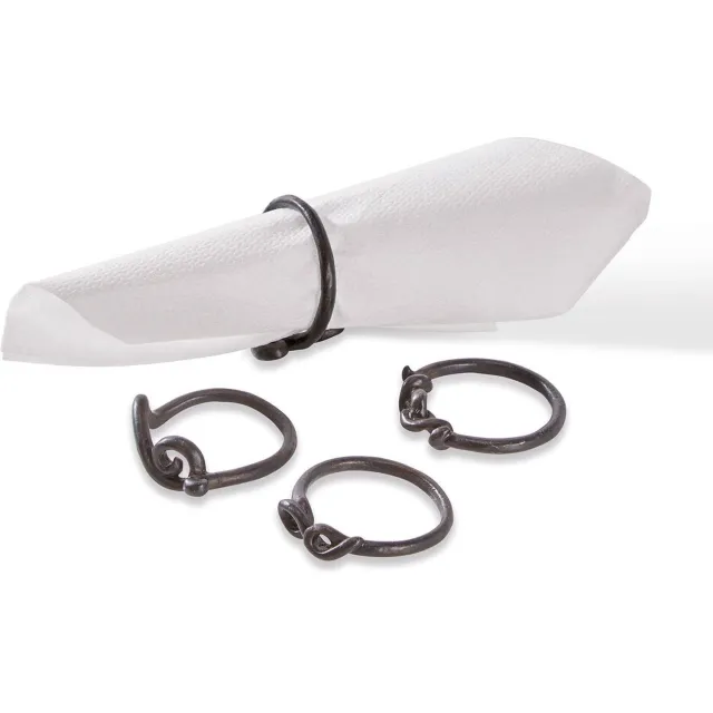 Loberon Servetring set van 4 Astor zwart