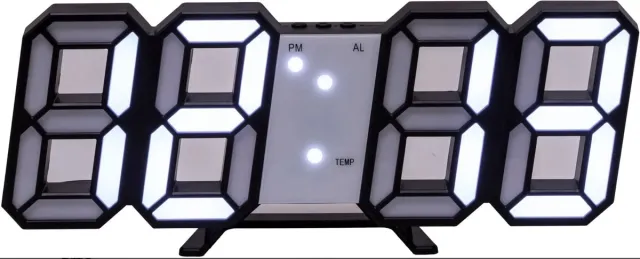 Westfalia 3D LED-klok met tijd, datum, temperatuur en nachtmodus
