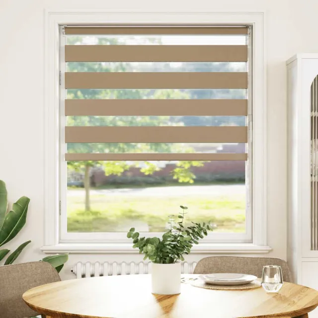 vidaXL Zebra Blind 95x100 cm stofbreedte 90,9 cm polyester zandbruin