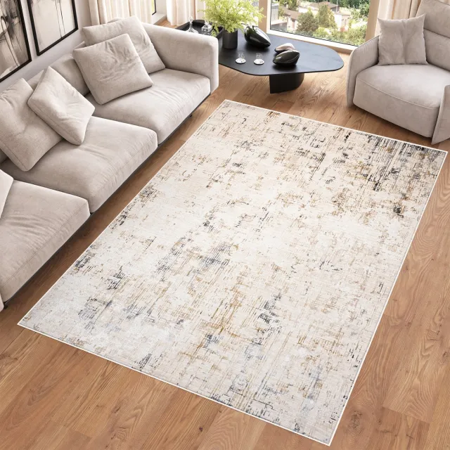 Tapiso Hera Vloerkleed Beige Modern Gezaagd Woonkamer Tapijt