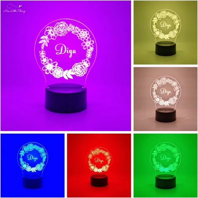 Nice Little Things [Nice Little Things] - Gepersonaliseerde RGB LEDlamp Bloemenkrans