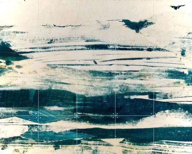 IXXI Poetry Of Water, RAR Kramer - 100 x 80 cm - Grote wanddecoratie en posters - Aquarel, Abstract, Olieverf, Kwaststreken, Impressionisme, Gemengde Wit / Blauw