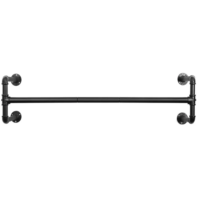 Hoppa! Kledingroede voor aan de wand, zwart – 110 × 30 × 29,3 cm (B × D × H)