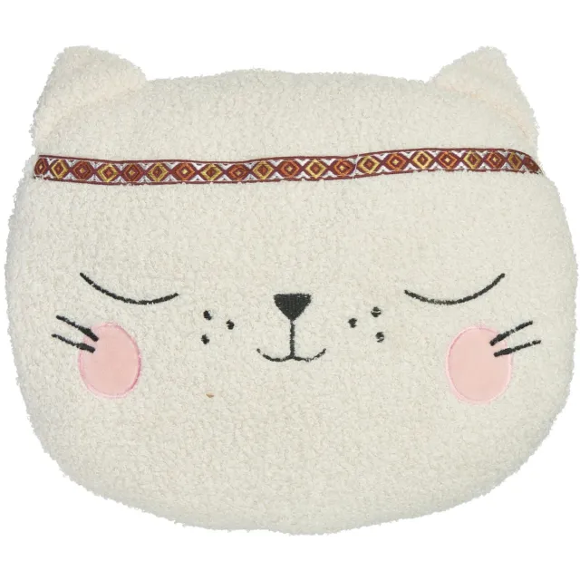 Home & Styling Sierkussen Miauw - Kattenkussen - Wit