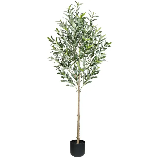 Unyqoos Decoratieve kunstolijfboom van 150 cm voor huis en kantoorinterieur, groente, 150 cm