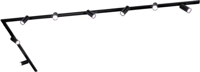 LEDVION Smart LED Railverlichting 3M + 8 Railspots (4.9W - RGB - Zwart - Dimbaar) - 1-Fase
